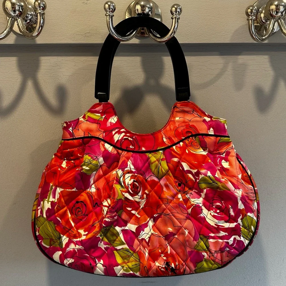Vera Bradley Vivian “Vintage Rose” Watercolor Sateen Handbag